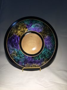 Cosmic Platter Airbrushed Maple Wood $200