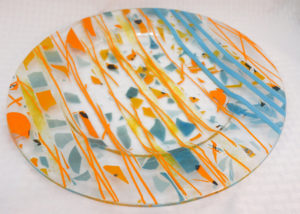 Orange Blue Confetti Platter