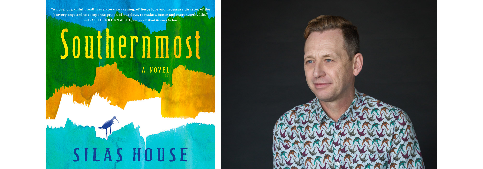 photo of Silas House by Tasha Thomas, and book cover of Southernmost