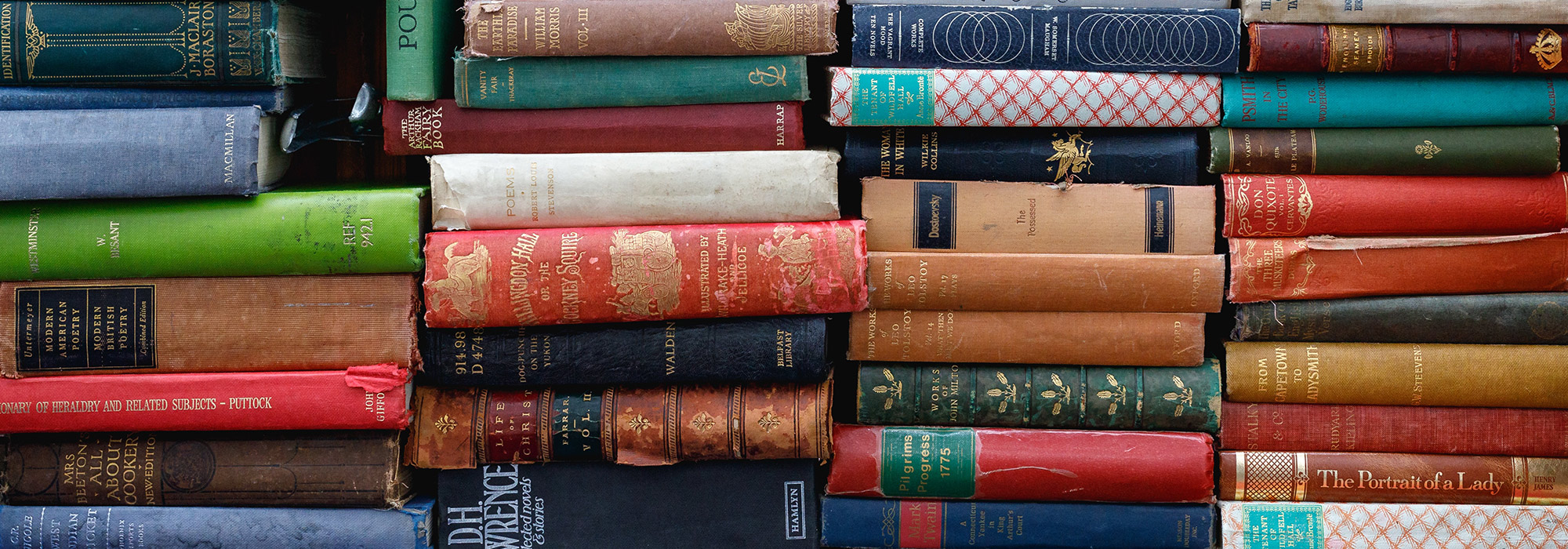 rows of books