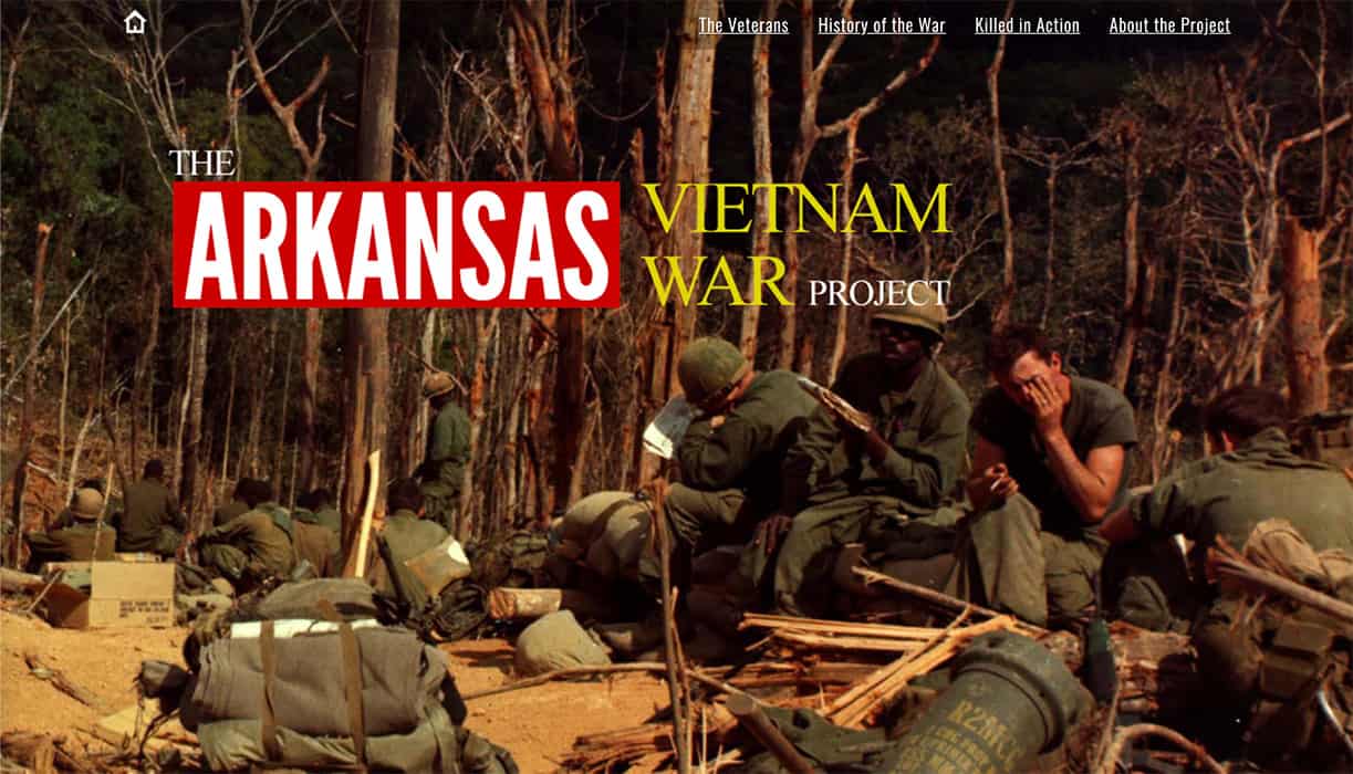 screenshot for the arkansas vietnam war project