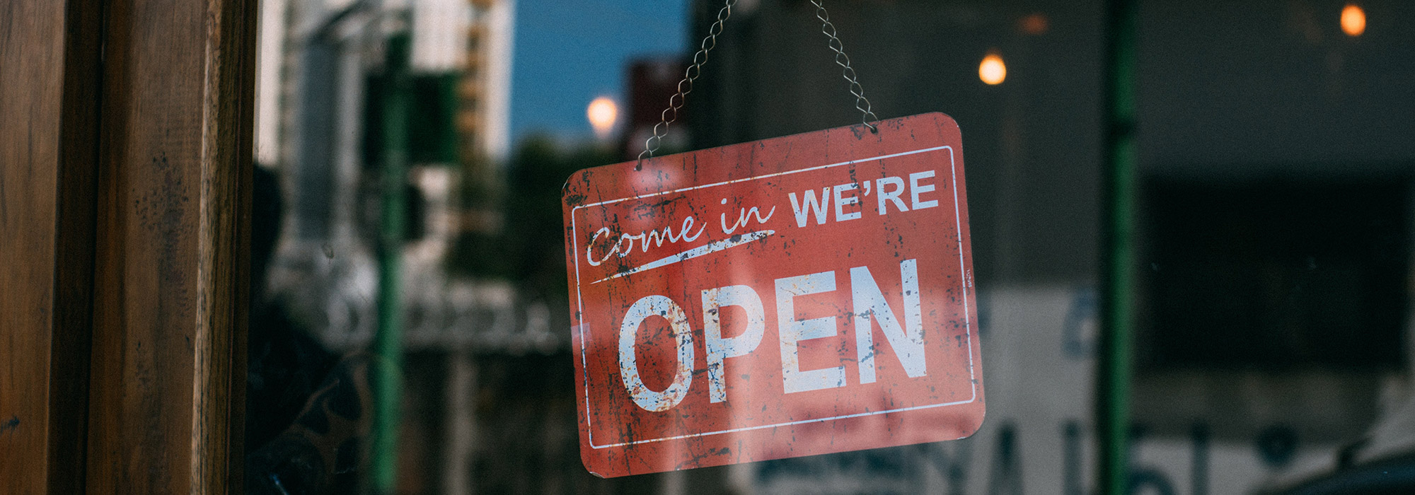 a yes, we're open sign