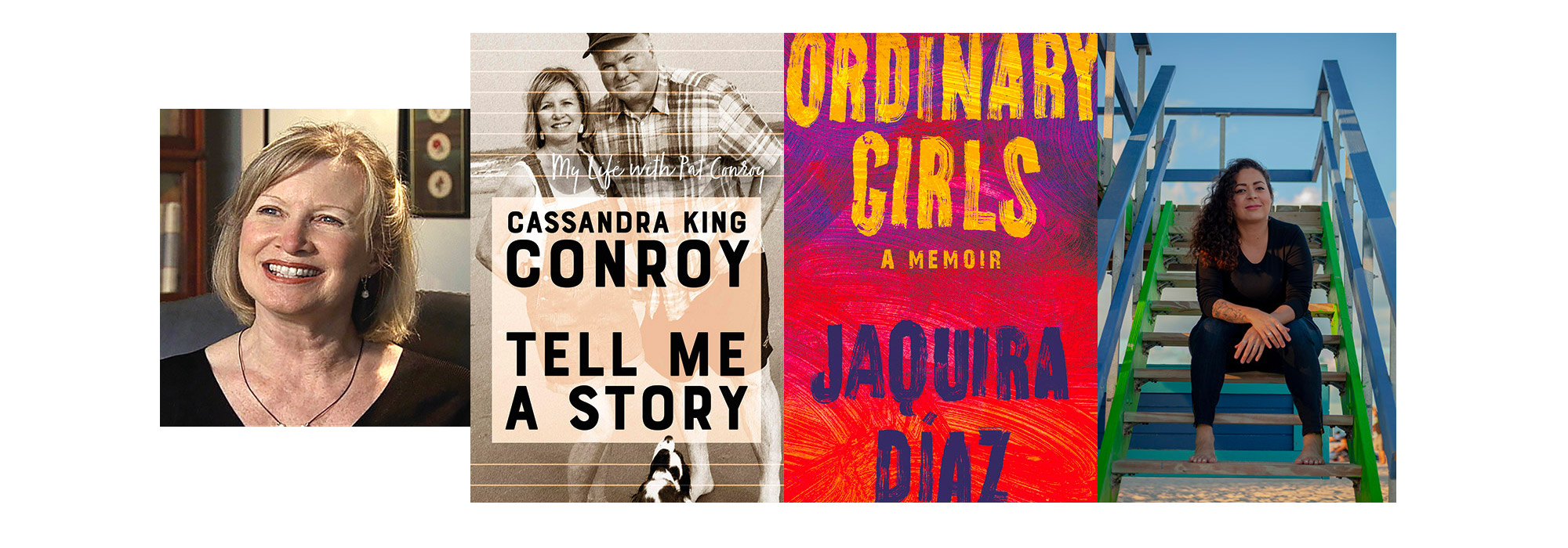 headshots of the authors and book covers
