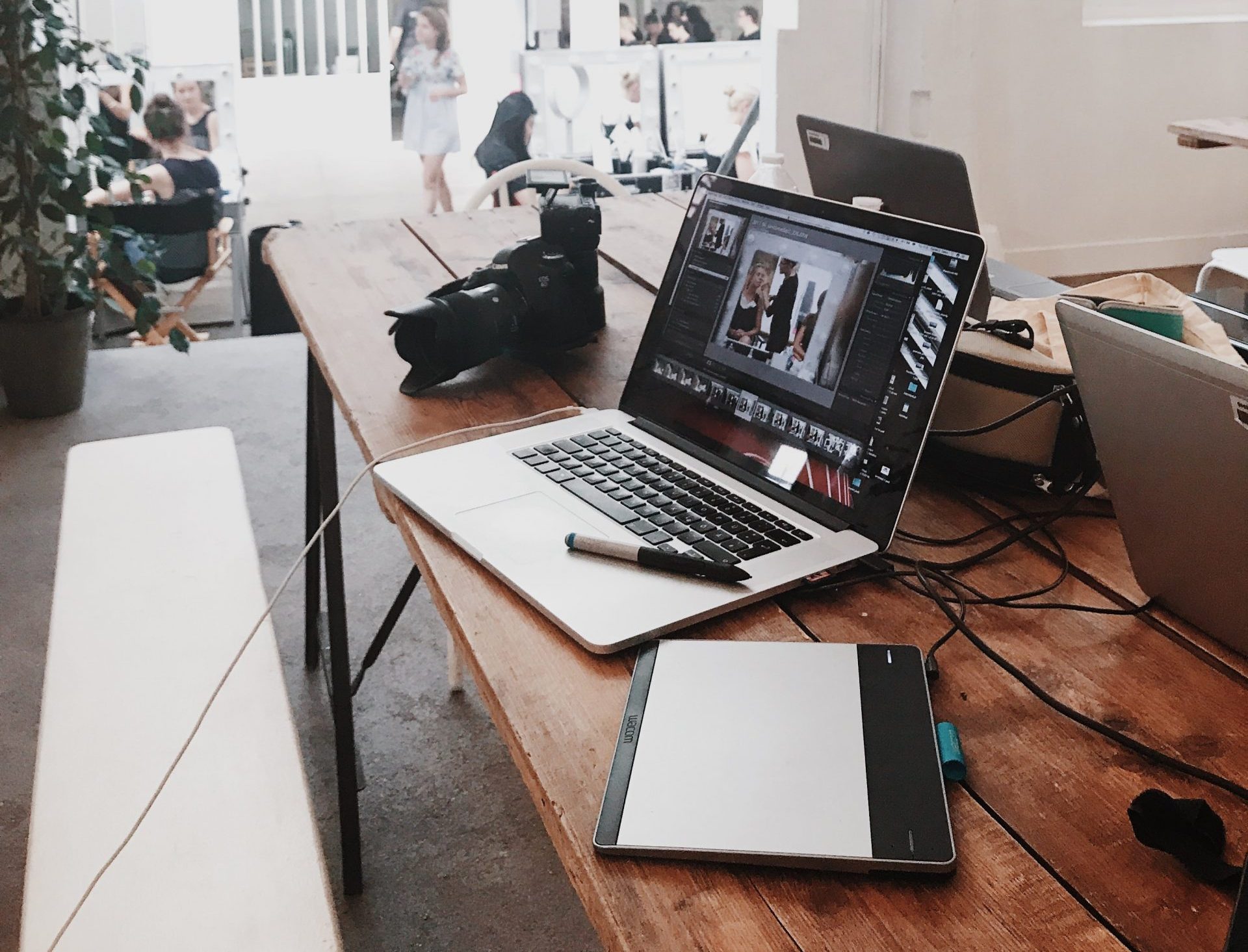Laptop on table