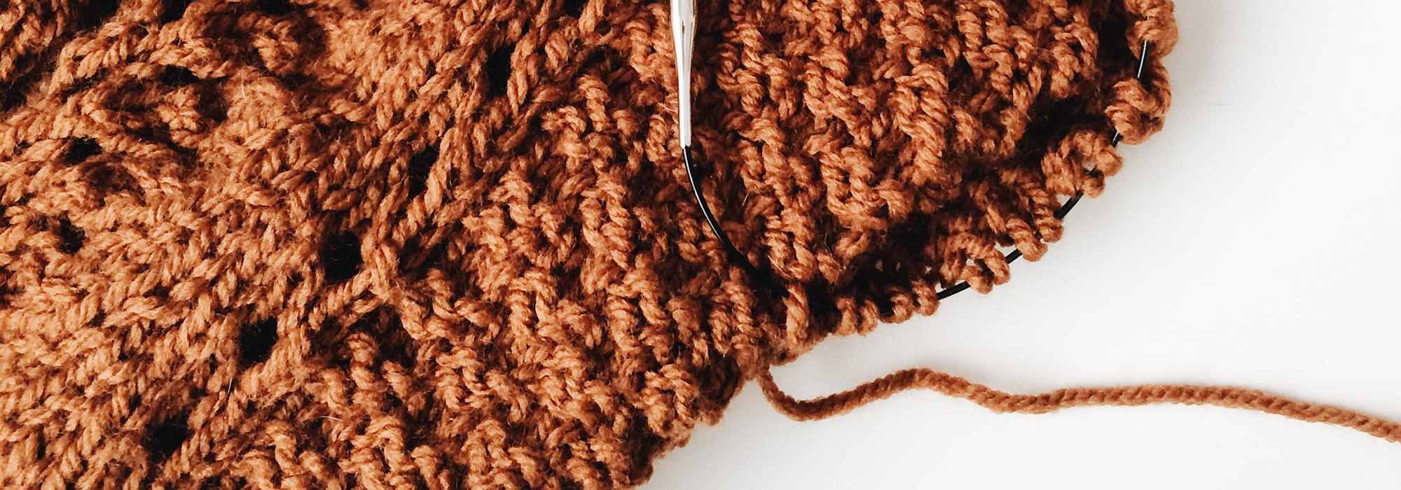 a closeup of crocheted yarn