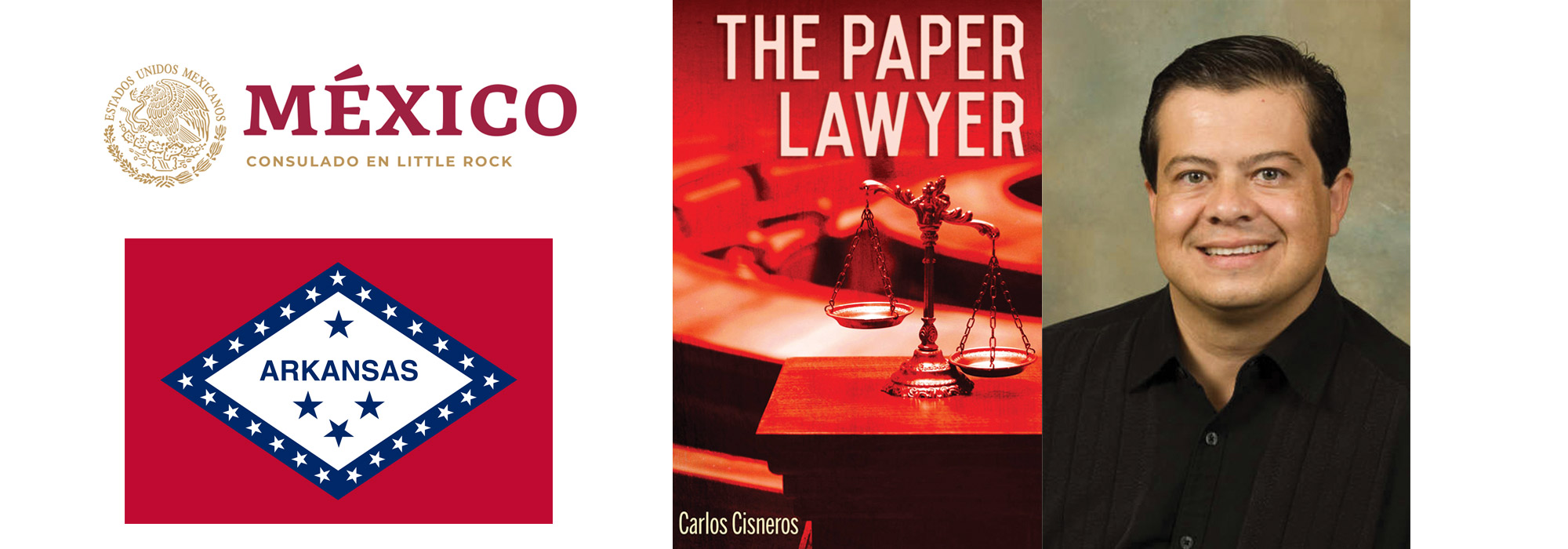 Carlos Cisneros headshot and book cover