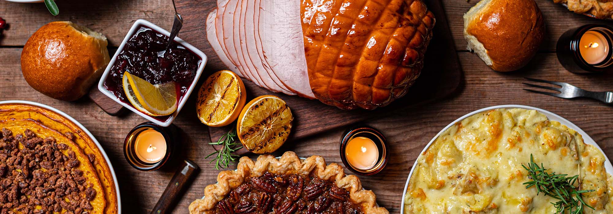 a thanksgiving meal on a table