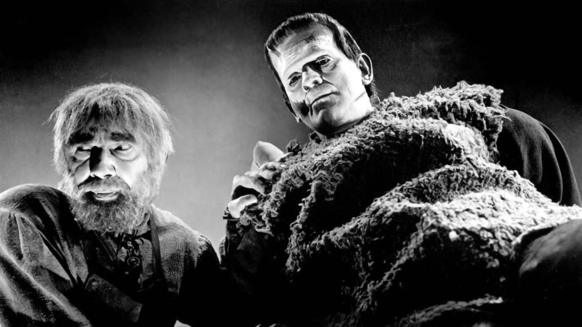 Black and white image of Frankenstein.