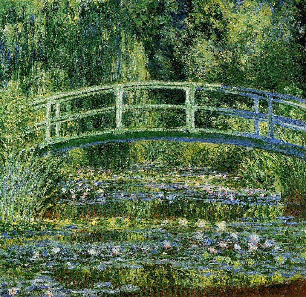 bridge with water lilies